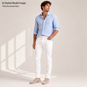 PAIGE Federal Jeans Men 29 Icecap White Transcend Slim Straight Made USA Preppy